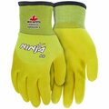 Mcr Safety Gloves, Ninja Ice-Hi Viz, 7G Inside-15G Outside, XS, 12PK N9690HVXS